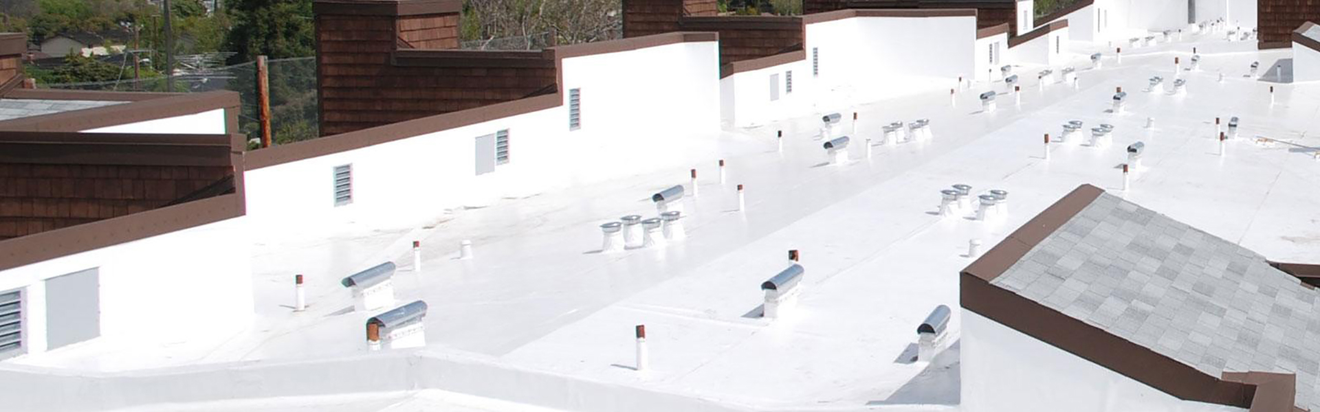 Flat, white commercial roof